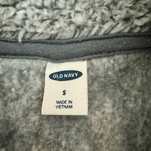Women’s Sherpa Pullover Quarter Zip Grey Soft Sweater Old Navy - Picture 6 of 8